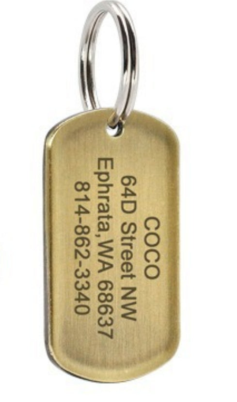 Dog ID Tag Engraved Nameplate Pendant