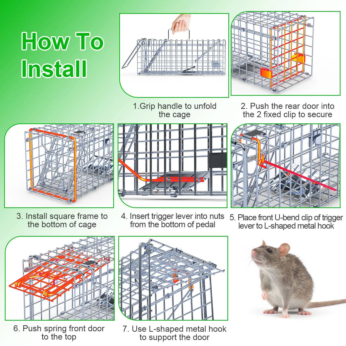 2-Pack Humane Mouse Traps – Instant-Lock One-Way Door, 2 Mm Galvanized Metal, Safe For Kids & Pets, Indoor/Outdoor Reusable Catcher, Easy-Se