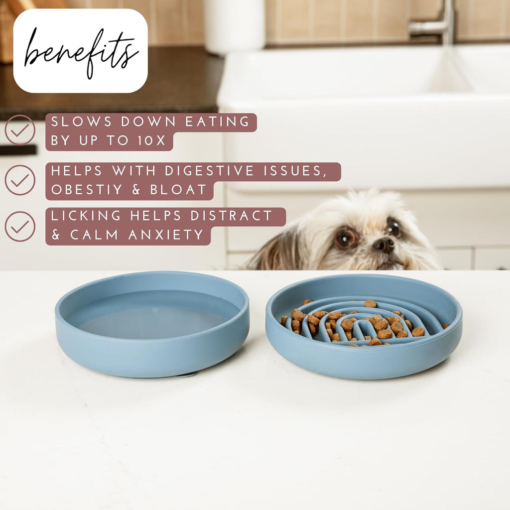 The Slowdown Bowl Silicone Slow Feeder For Dogs Puppies Slow Eating Modern Lick Mat Design Reduces Gulping Dishwasher Fit For All Breed Meal