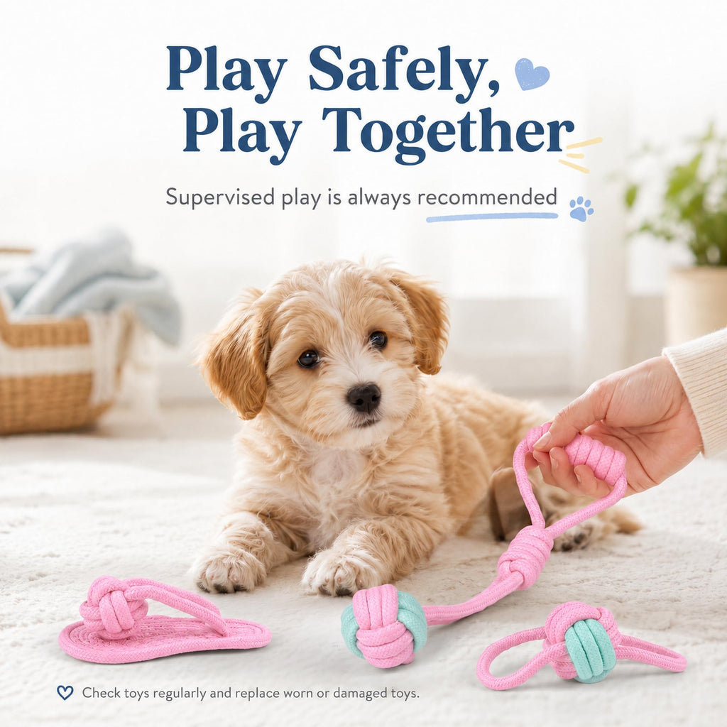 Six-Pack Cotton Rope Puppy Chew Toys
