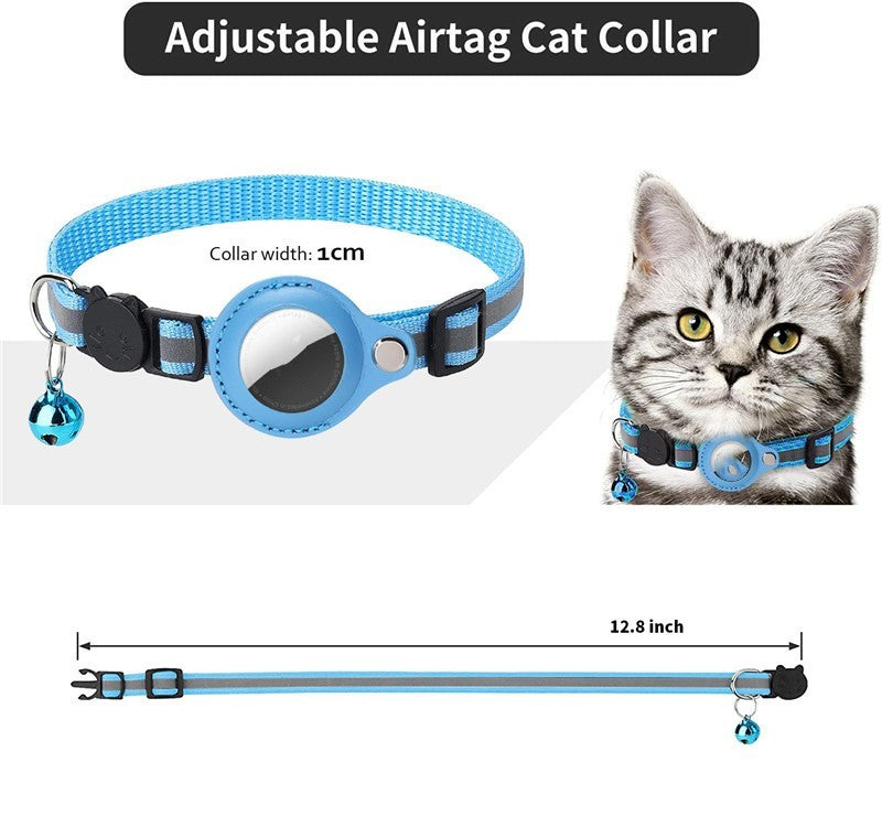 Reflective Pet Collar with Bell and Tracker Compatibility