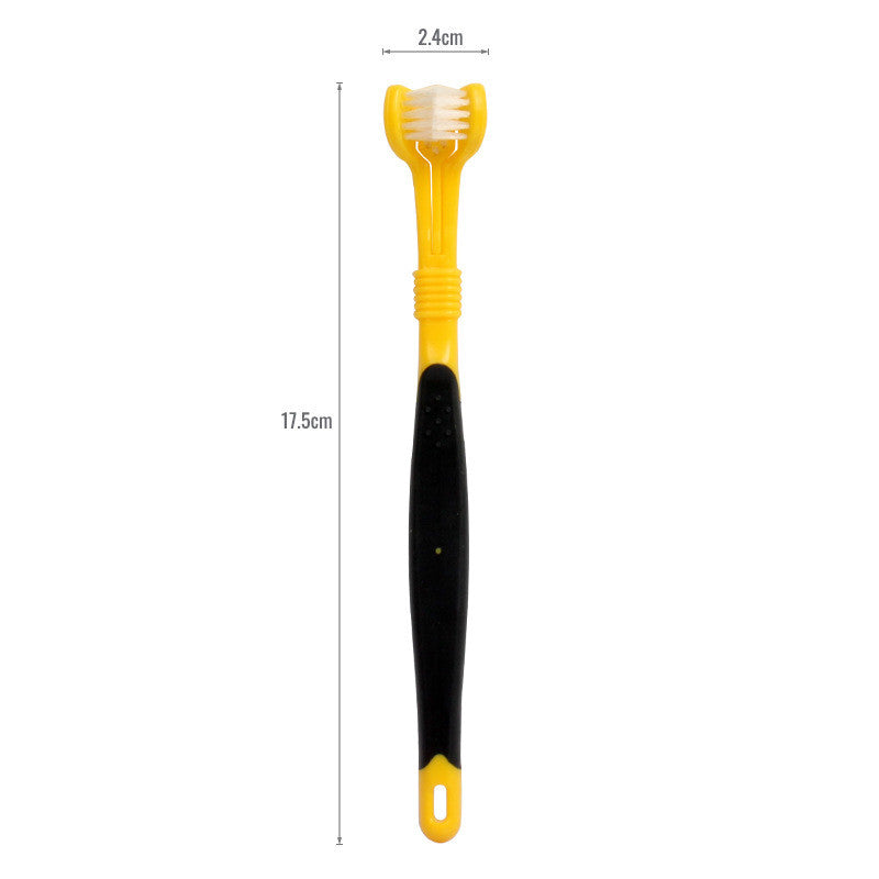 Three-Head Plastic Pet Toothbrush