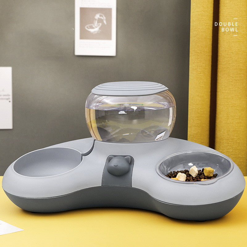 Crescent Automatic Drinking Feeding Double Bowl