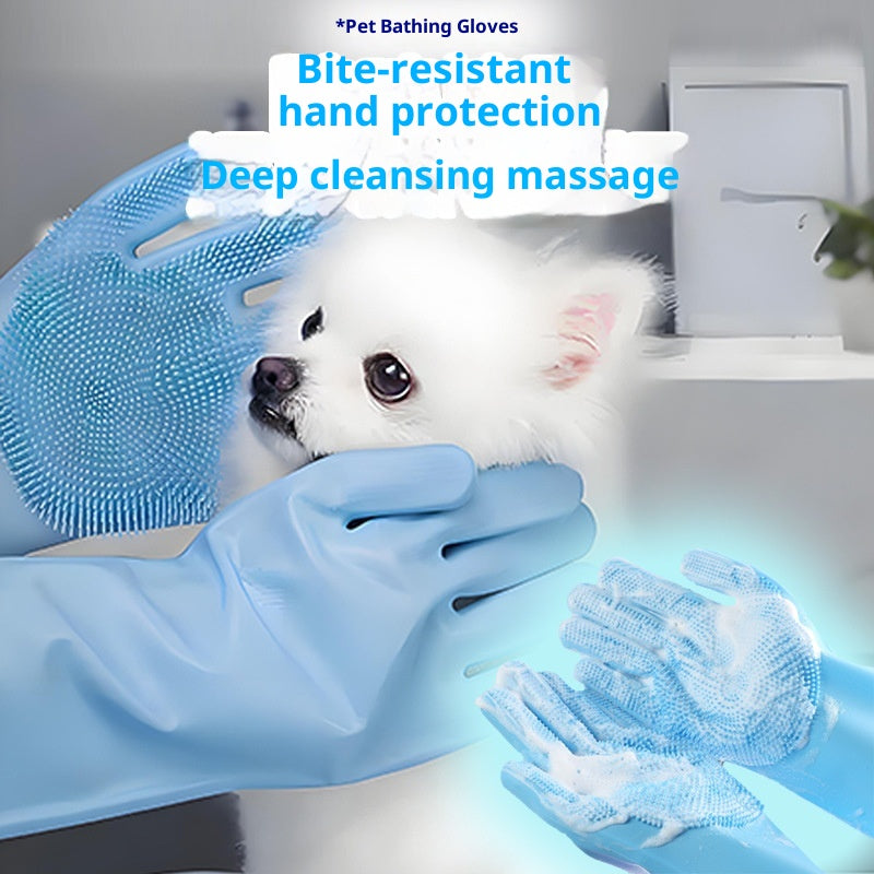 Pet Bathing Gloves Dog Bath Supplies Set