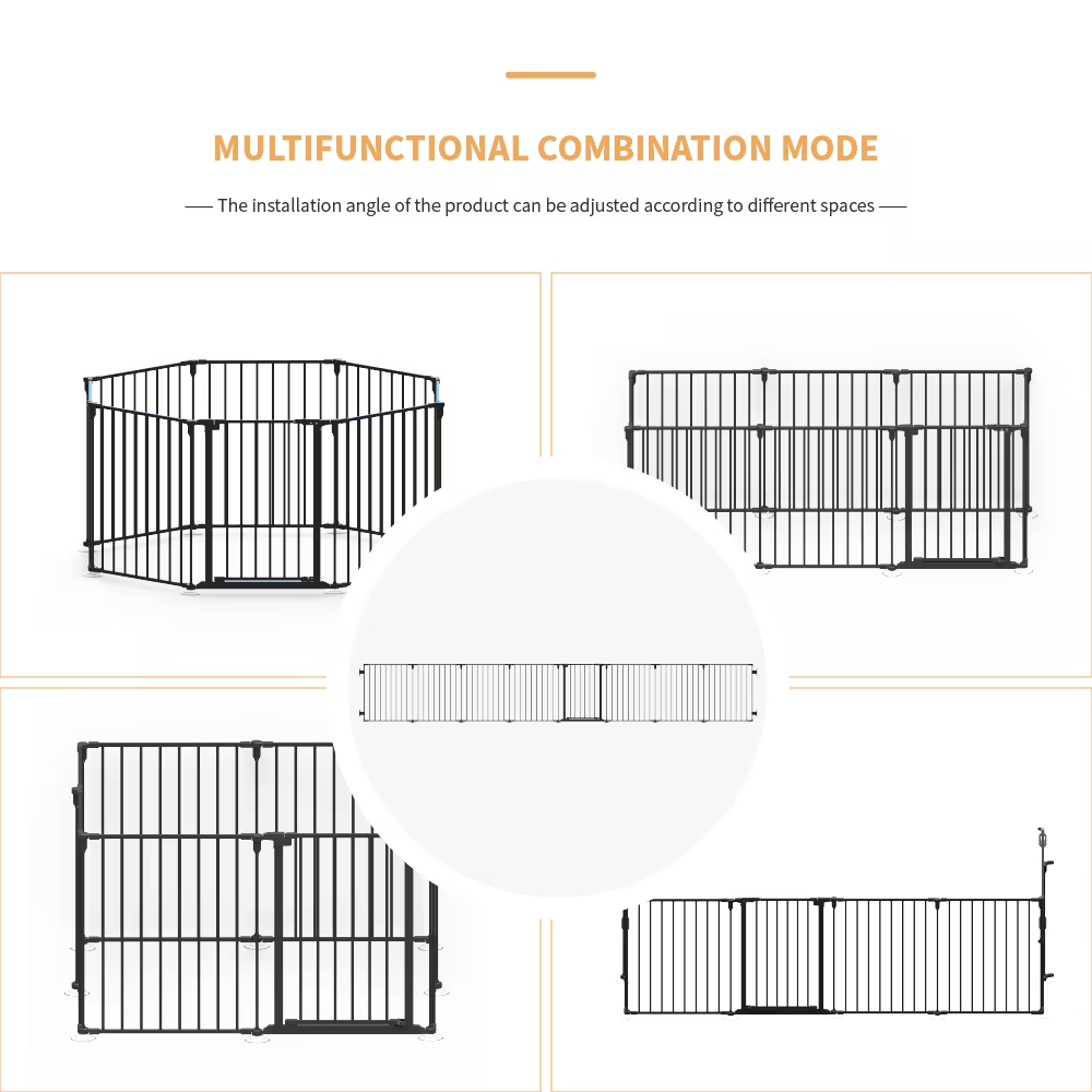 Heavy Duty Supermarket Shopping Basket Design Metal Storage Wholesale Black 8-Piece Fence