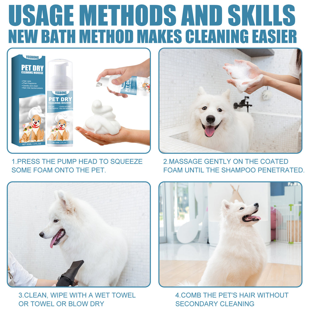 No-Wash Mousse Shampoo for Kittens and Dogs