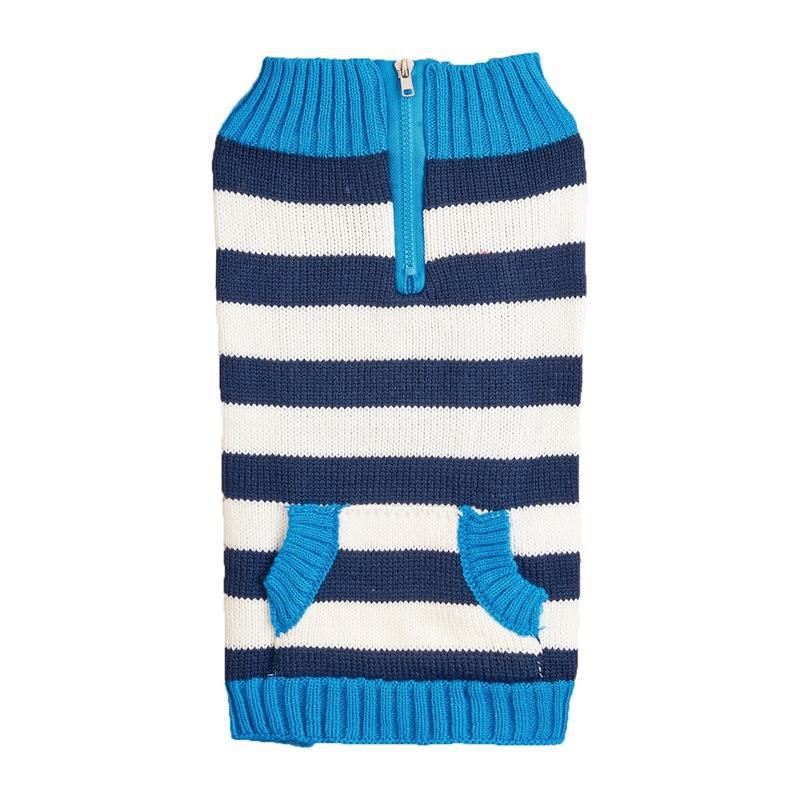 Contrast Color Dog Sweater With Zipper Pocket