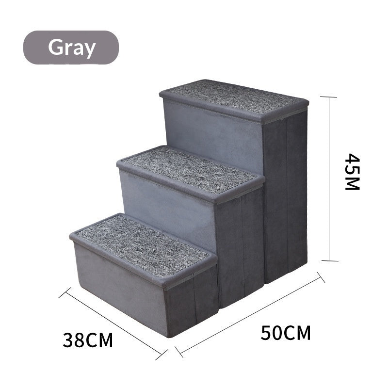 Three-Step Foldable Thickened Non-Slip Pet Stairs for Dogs