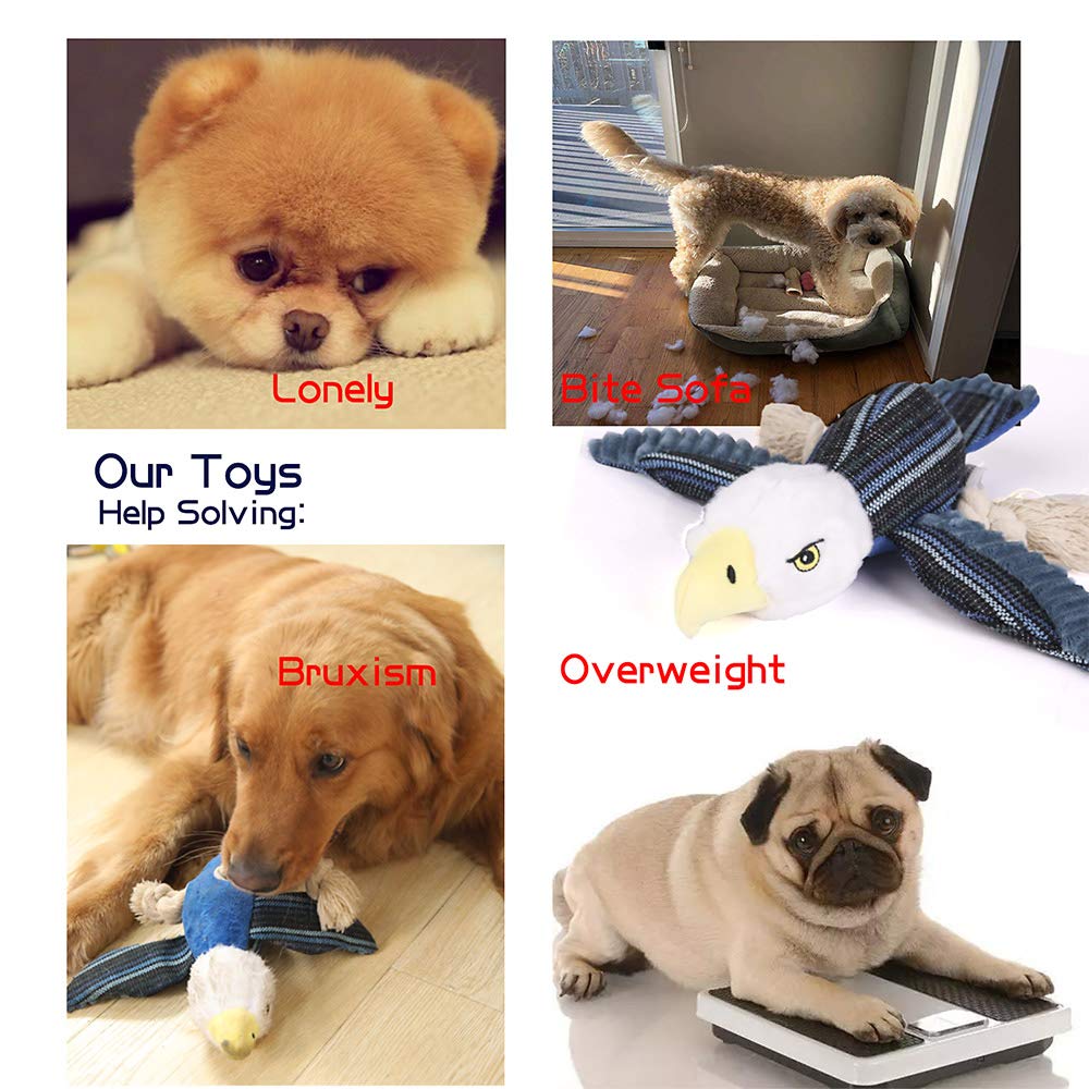 Dog Toys Set, Large Dogs Toy, Stuffed Animal Dog Chew Toy, Soft Plush Dogs Toys Pack For Small. Middle, Large Breed, Birds