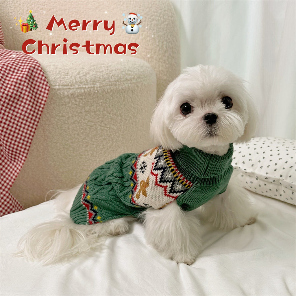 Red and Green Gingerbread Pet Sweater
