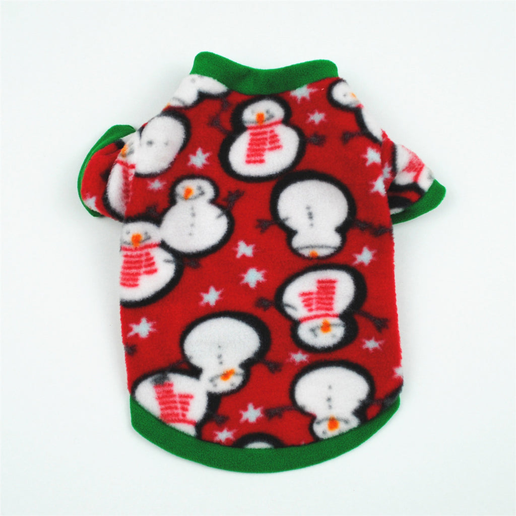 Dog Christmas Clothing Optional Classic Pattern Christmas Hat Ginger Cake Autumn And Winter Pullover Fluffy Jacket Warm Hoodie