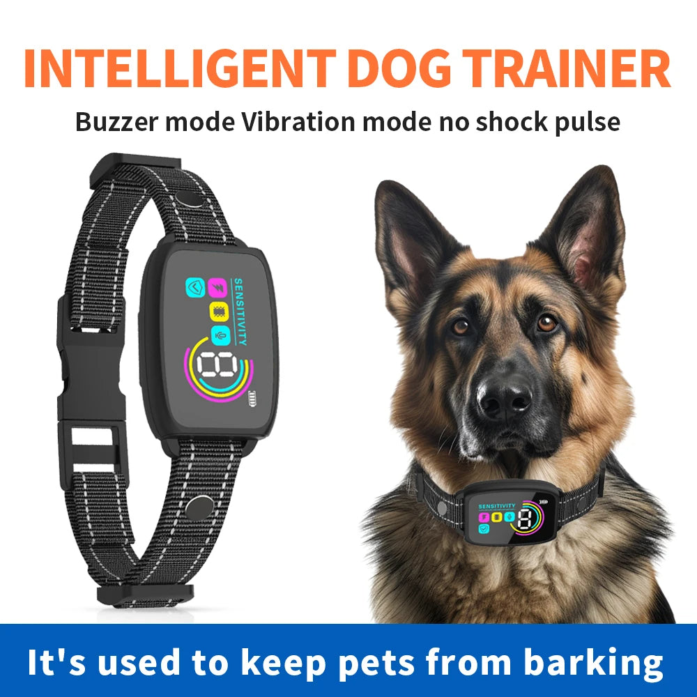 Smart Rechargeable Waterproof Anti-Bark Dog Collar