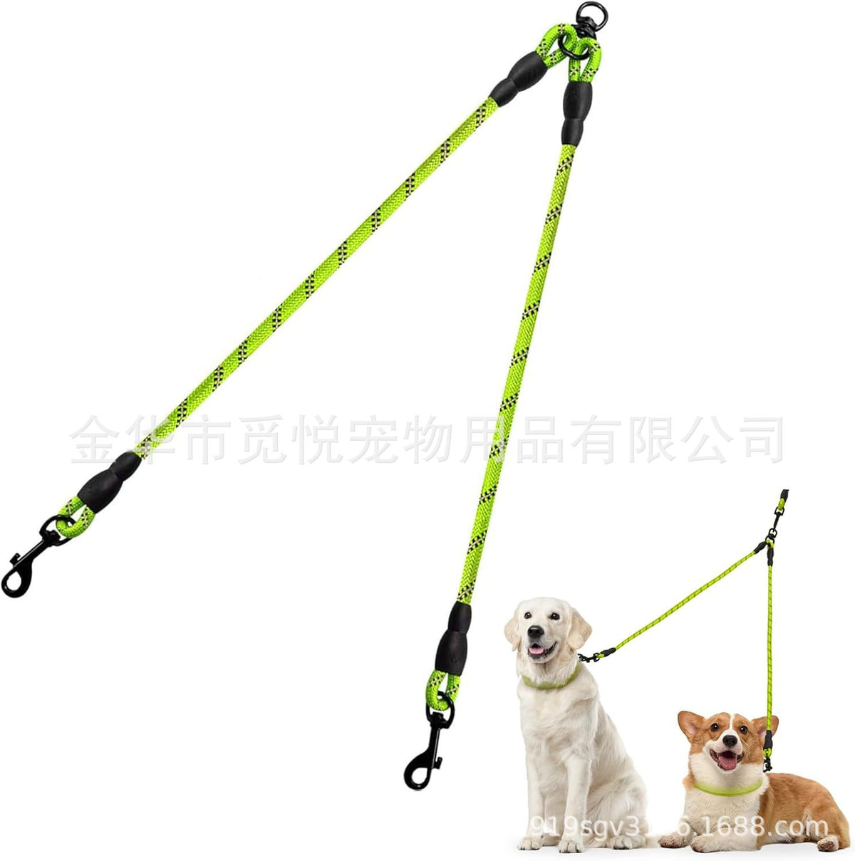 Dual Dog Leash With Tangle-Free Design Ideal For Small And Medium-Sized Dogs