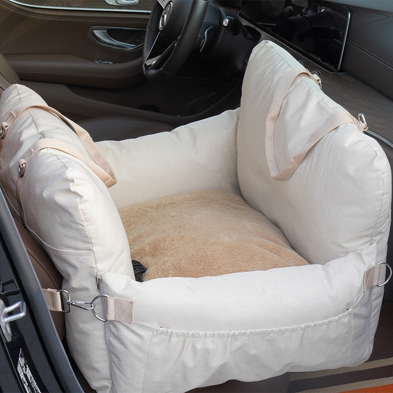 Linen Car Safety Seat Dog Bed