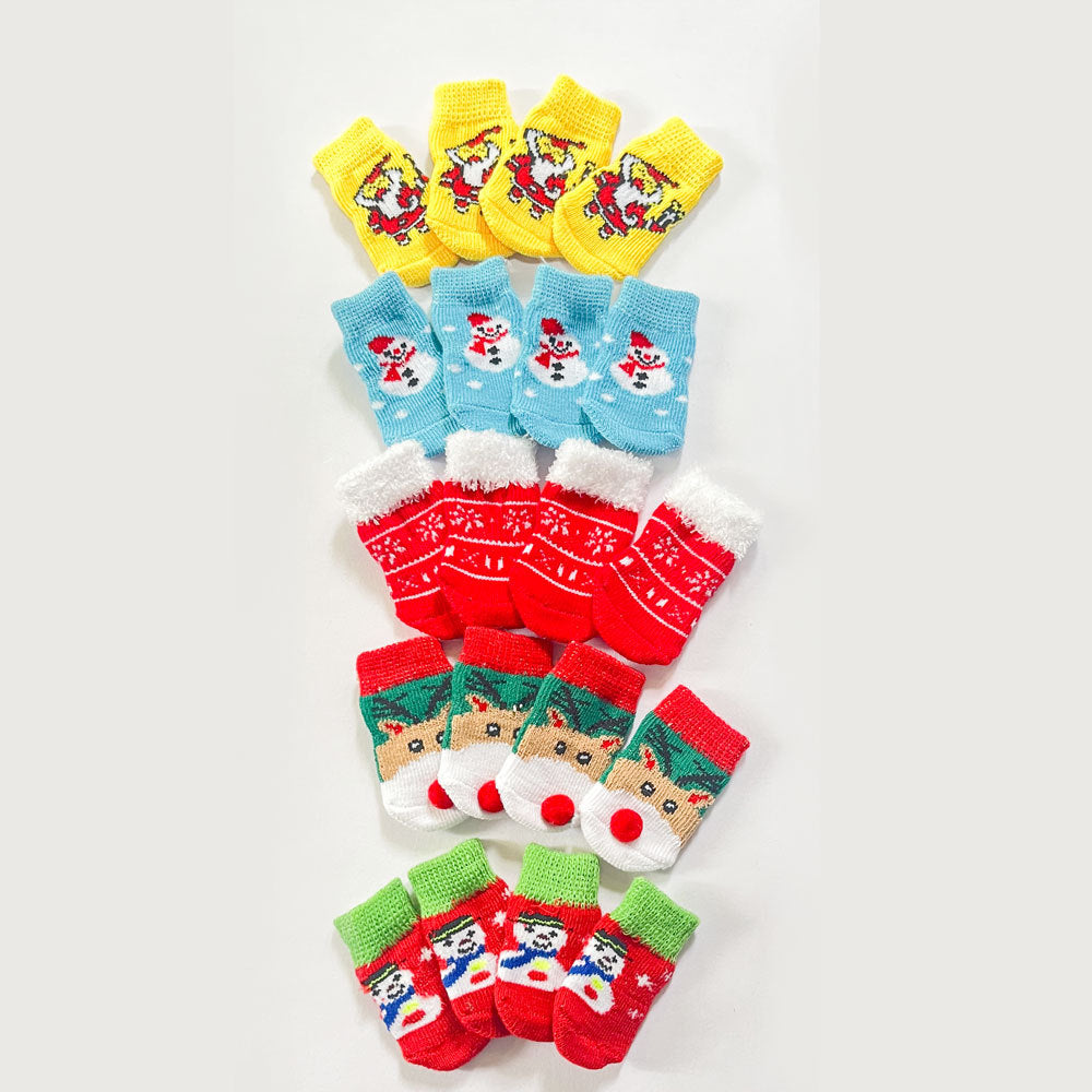 Christmas Dog Socks Santa Claus Elk