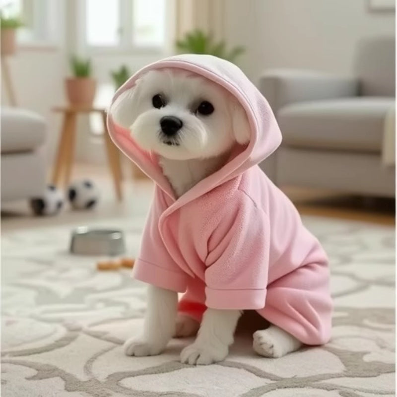 Soft Thickened Coral Fleece Dog Bathrobe