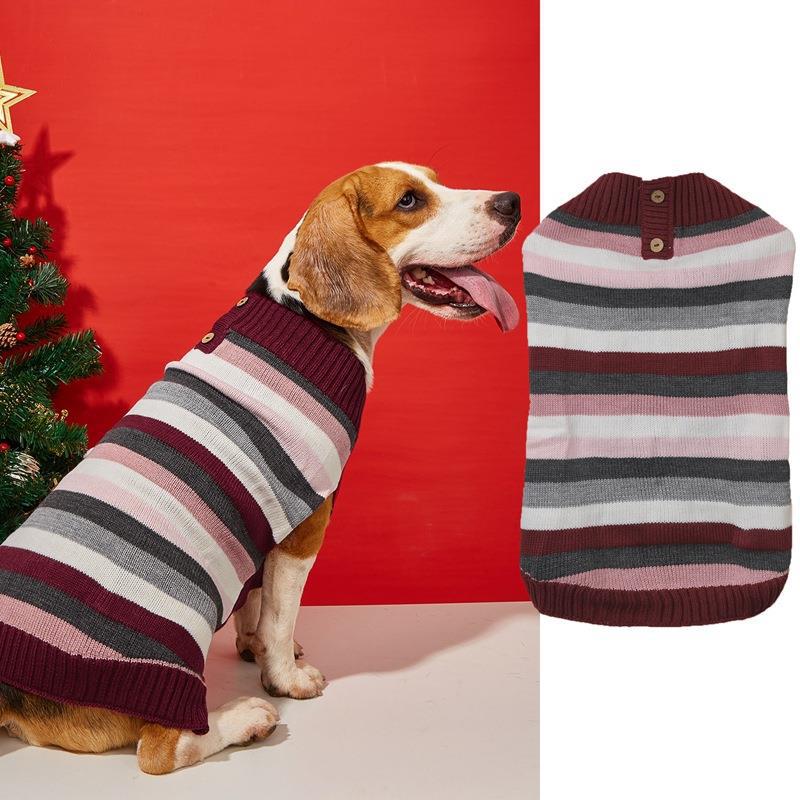 Contrast Color Dog Sweater With Zipper Pocket