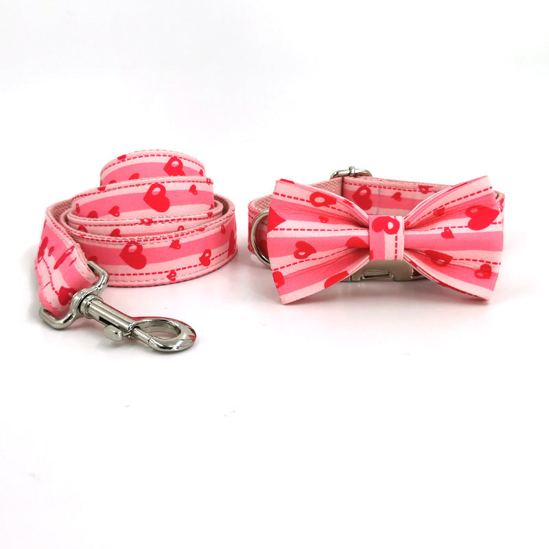 Ins Style Sweetheart Pet Print Collar Set