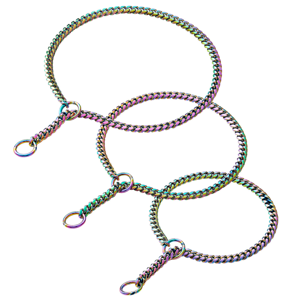 Pet Dog Leash Three-Piece Set Stainless Steel Reinforced Collar