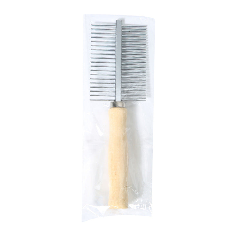 Double Row Comb With Wooden Handle