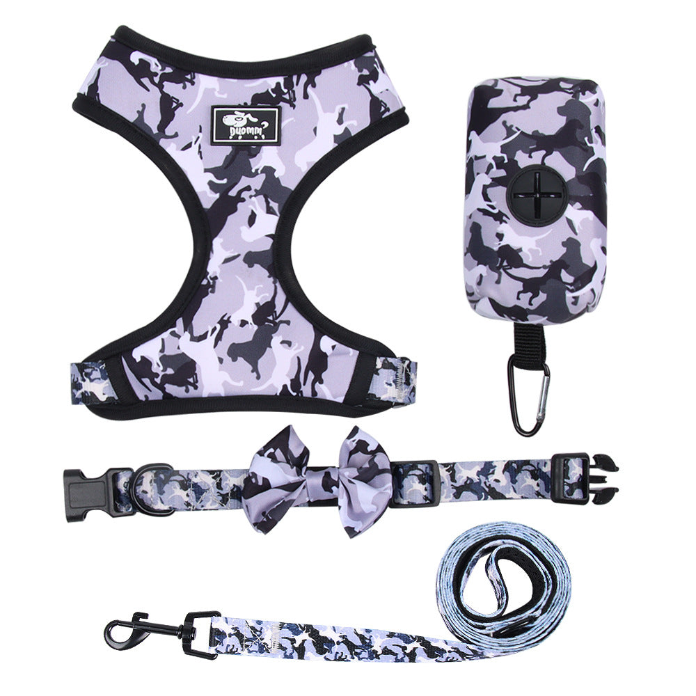 Printed Dog Chest Harness Set