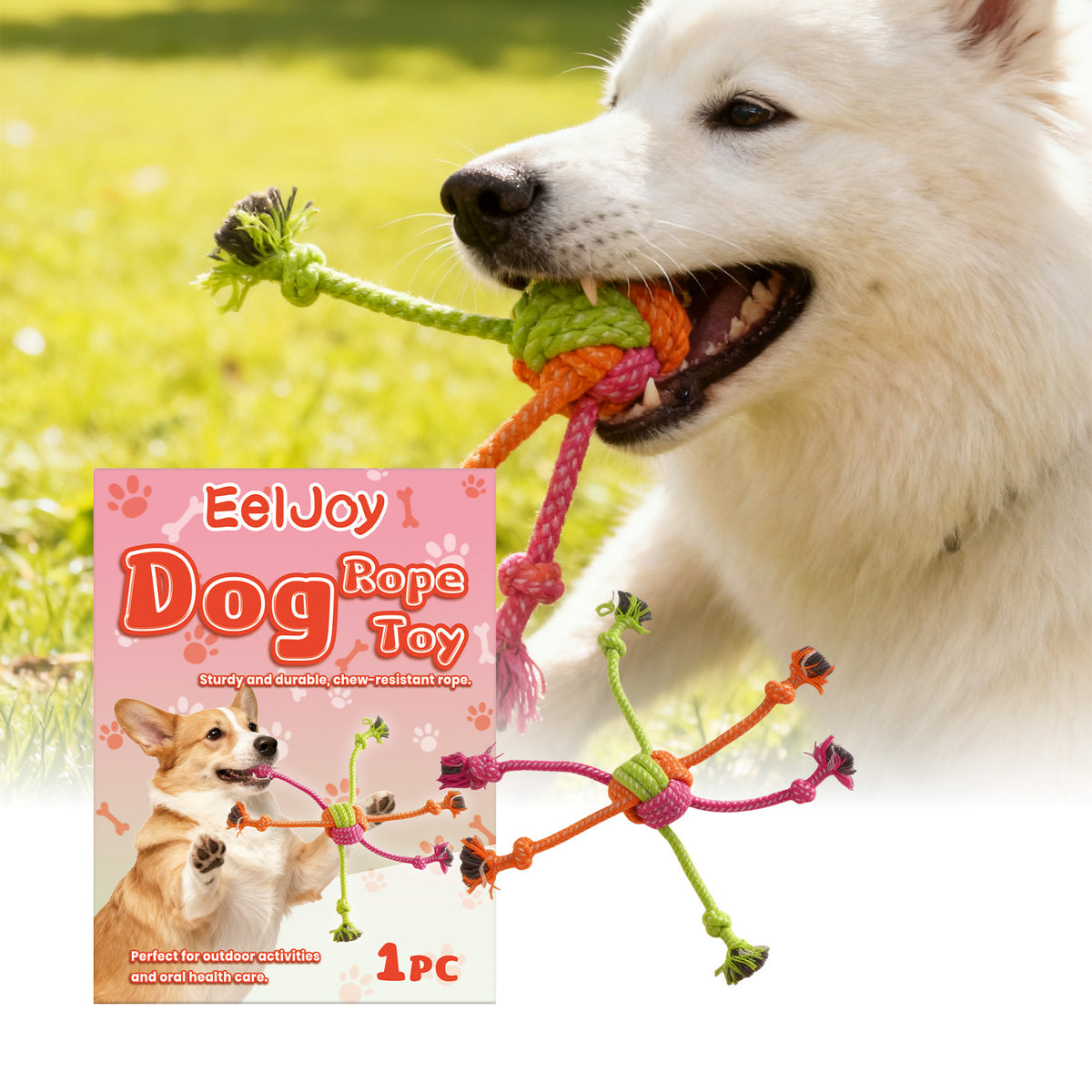 Chew Resistant Boredom Busting Daily Interactive Play Toy For Dogs A Knotted Rope Toy