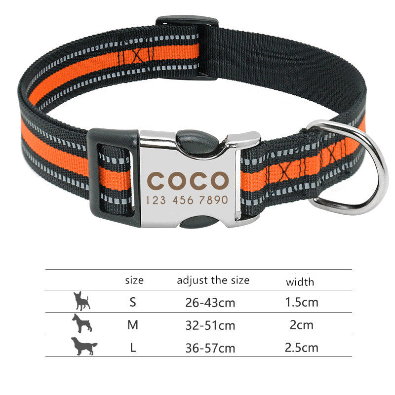 Custom Reflective Engraved Dog Collar