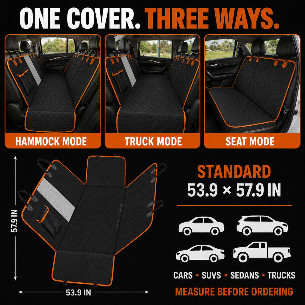 Waterproof Dog Hammock Car Seat Cover