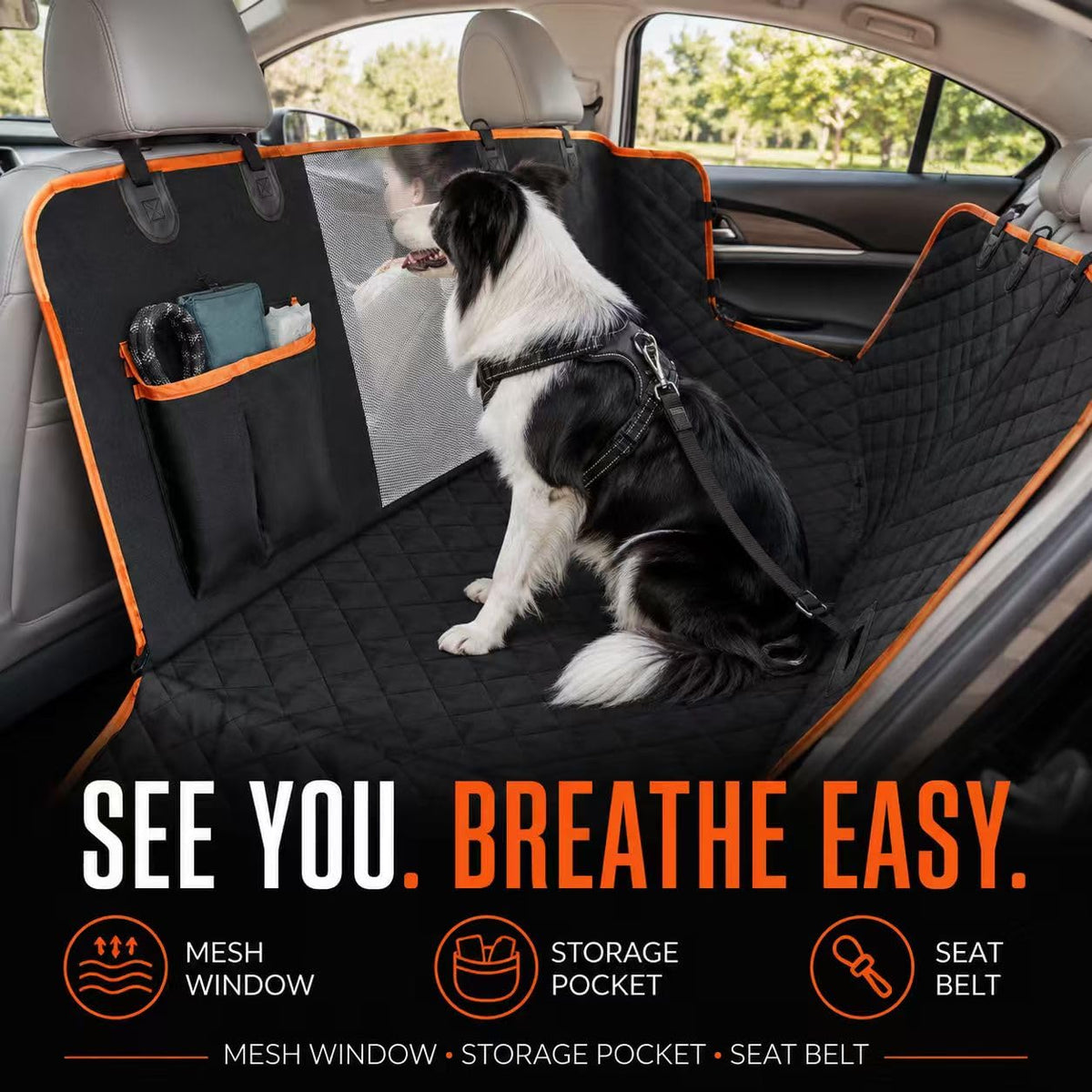 Waterproof Dog Hammock Car Seat Cover