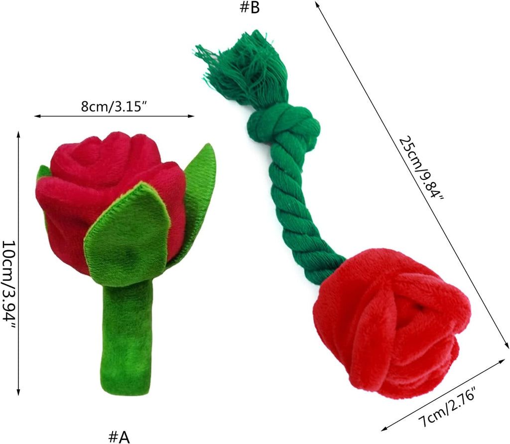 Toy Chew-Resistant Stuffed Dog Toy Plush Rose Flower Soft Pet Toy Chew Toy For Small And Dogs
