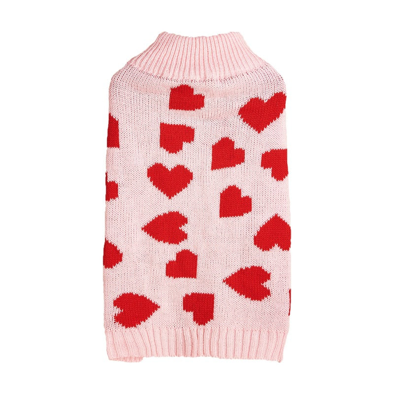Love Heart Bow Dog Sweater