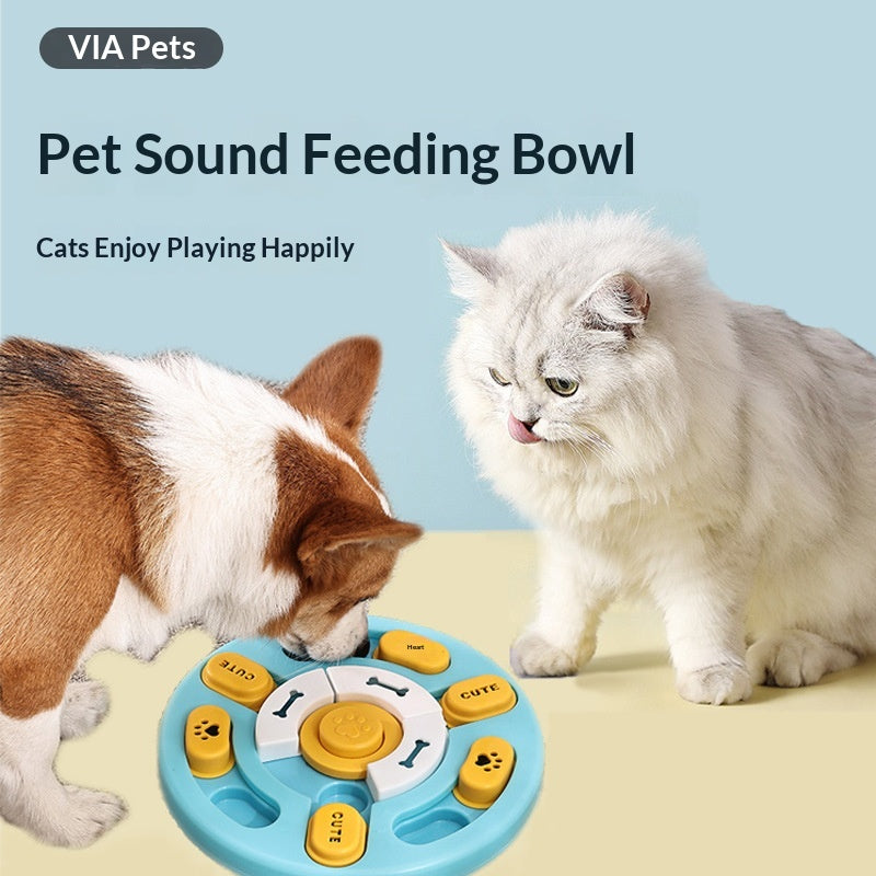 Blue And Yellow Round Pet Puzzle Toy