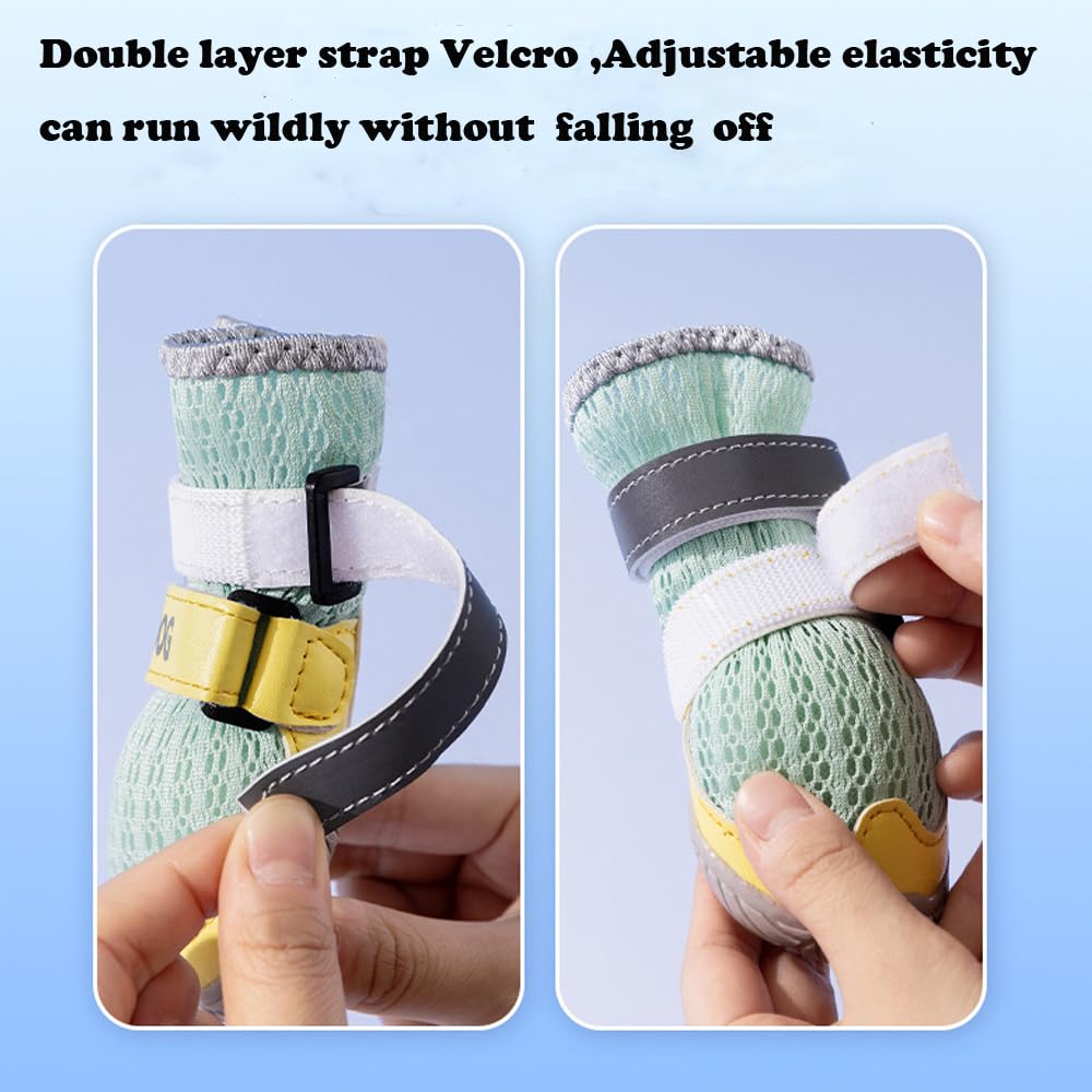 4Pcs Reflective Anti-Slip Breathable Dog Boots
