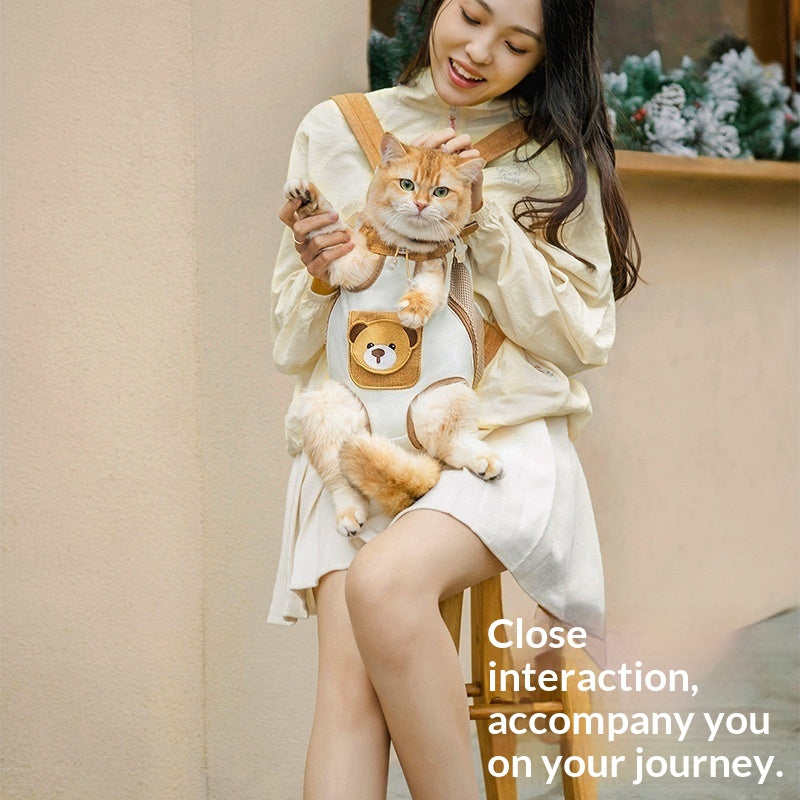Portable Double-Shoulder Dog Bag With Chest Strap