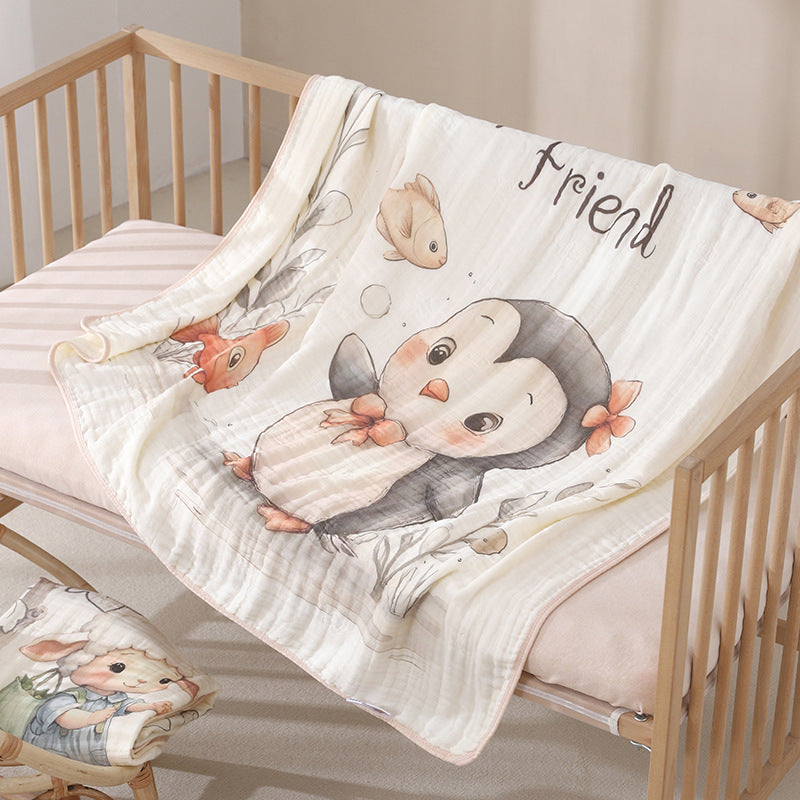 One-Piece Cartoon Cotton Baby Blanket