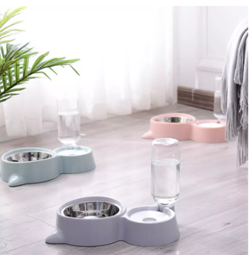 Double Bowl Automatic Drinking Dog Basin Dog Pet Supplies Large