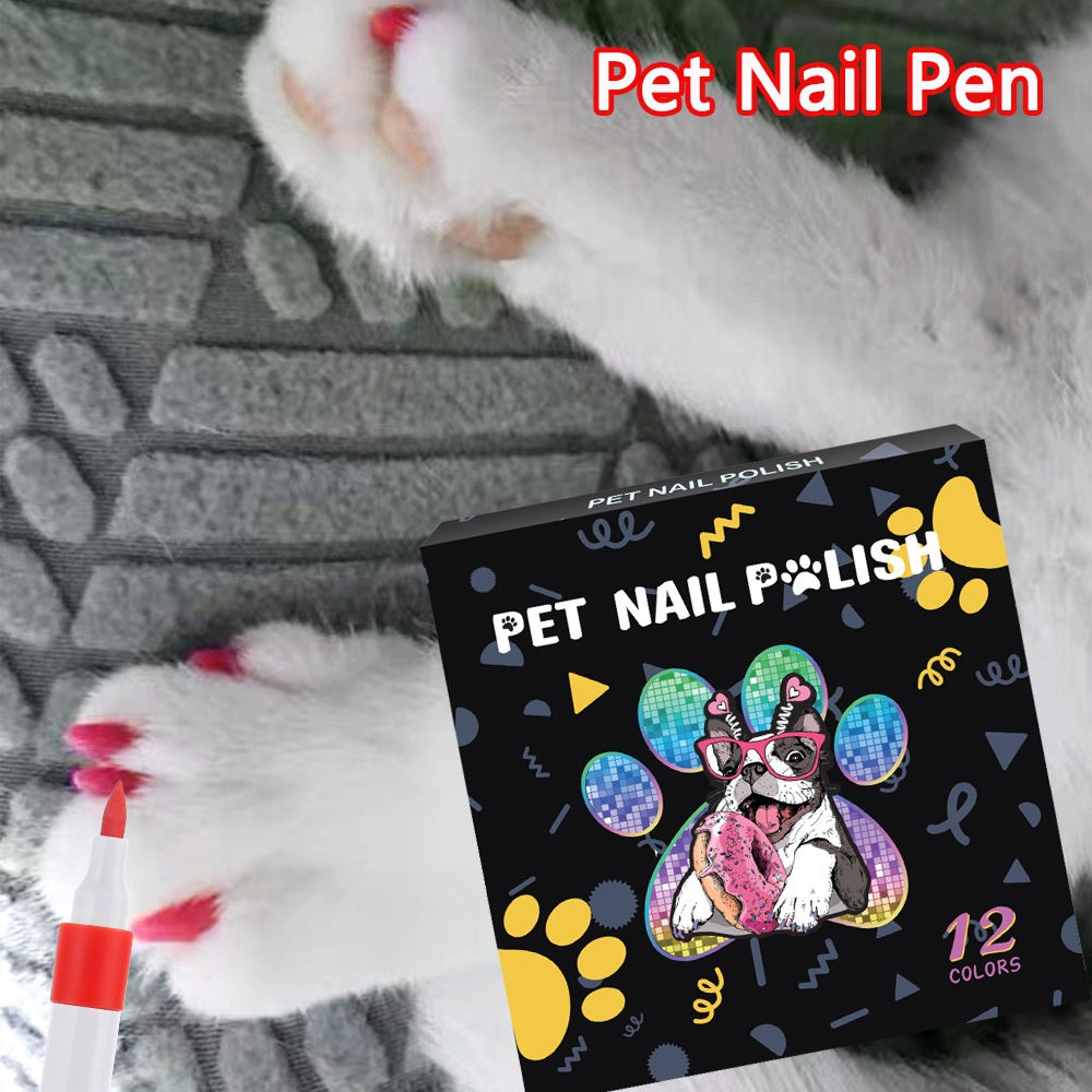 Twelve Color Dog Nail Pen Set