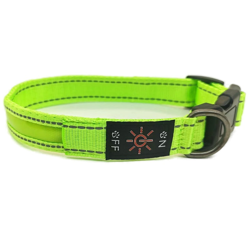 Led Luminous Dog Collar Highlight Reflective Leather Reflective Stripe Ribbon