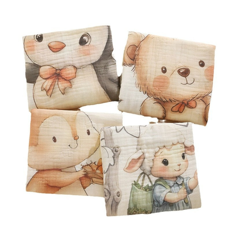 One-Piece Cartoon Cotton Baby Blanket