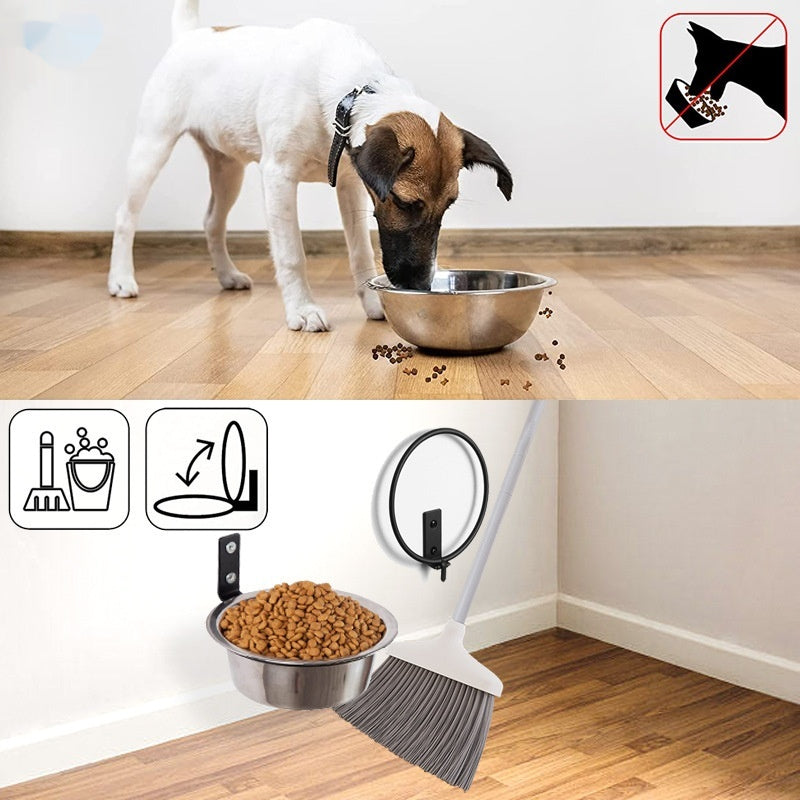Wall-Mounted Dog Bowl Pet Feeder