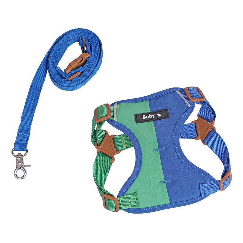Reflective Two-Tone Dog Harness and Leash