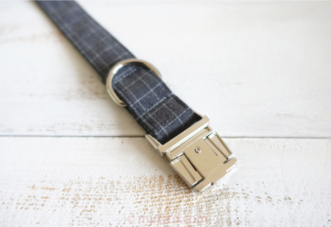 Red Plaid Polyester Pet Collar Set