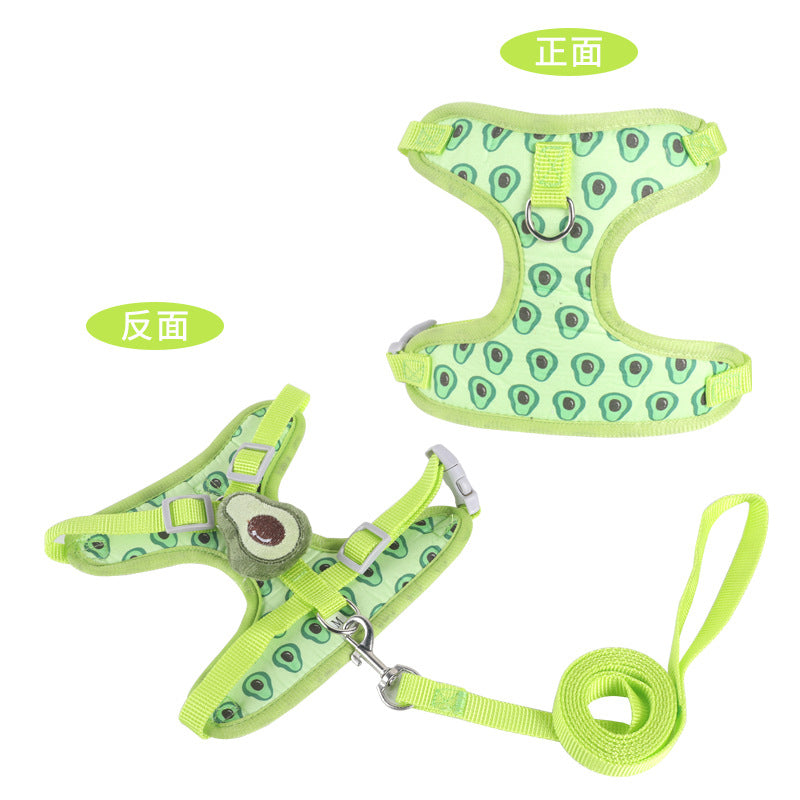 Reflective Chest Strap Vest-Style Small Dog Walking Dog Hand Holding Rope
