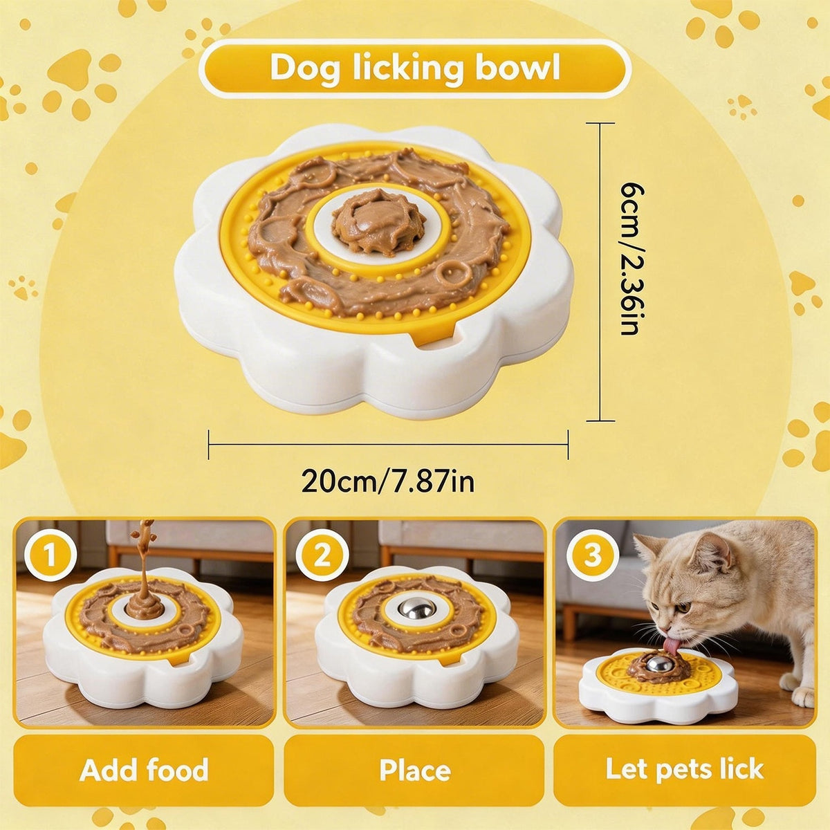 Rotating Pet Licking Bowl with Stainless Steel Ball