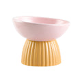 Ceramic Protection Cervical Vertebra Pet Bowl With High Vertical Pattern