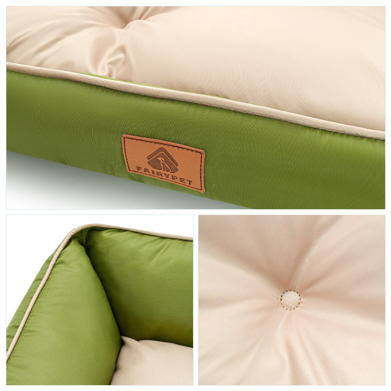 Oxford Fabric Waterproof Dog Bed Color-Block Dog Mat All-Season Pet Nest Cool Square Dog Sleeping Pad
