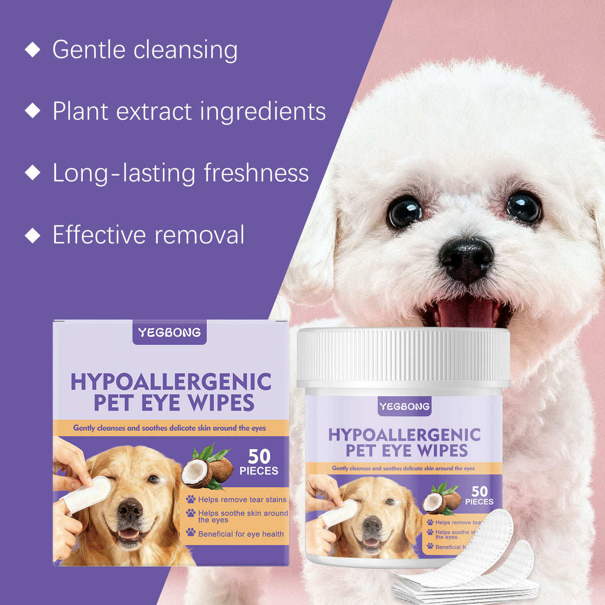 Hypoallergenic Pet Eye Wipes