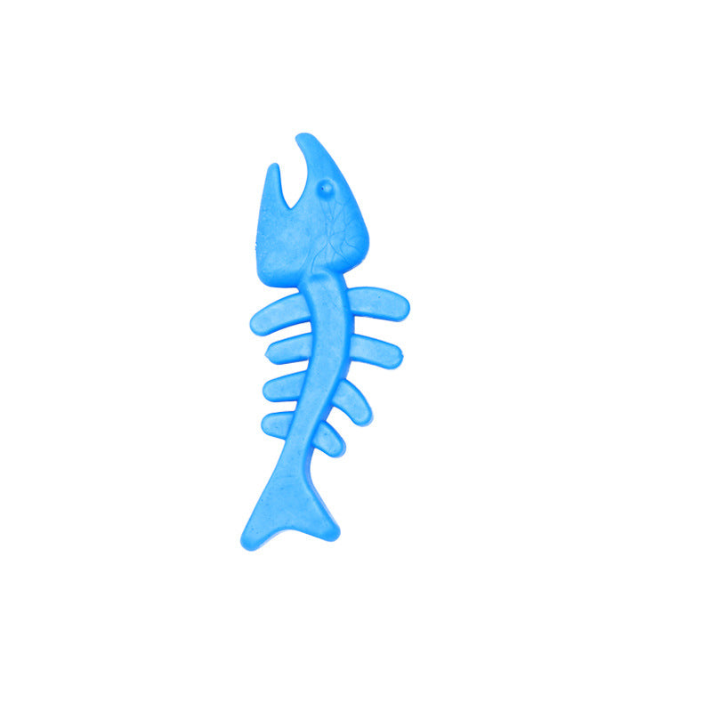 Fishbone Shape Sound Rubber Toy Bite-Resistant Teeth Cleaning