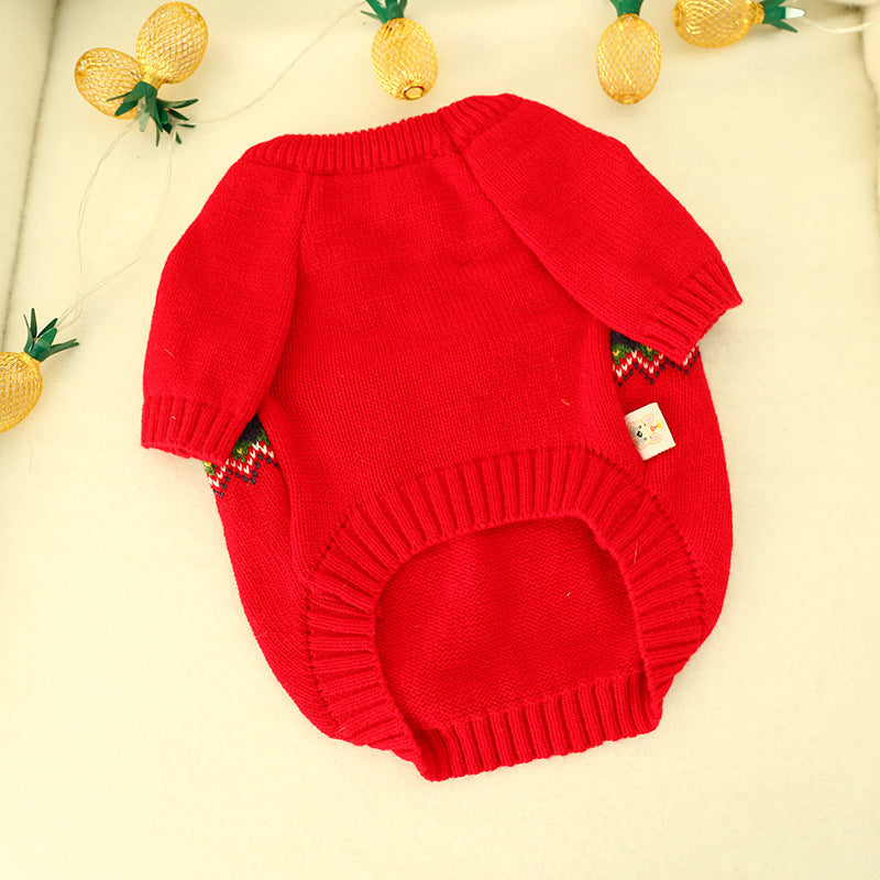 Red Acrylic Pet Christmas Sweater