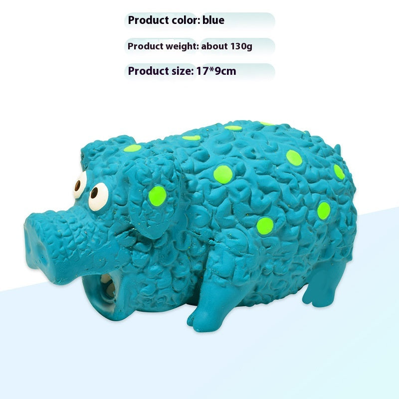 Pet Toy Latex Sounding Toy Curly Pig Bite-Resistant Molar Dog Toy